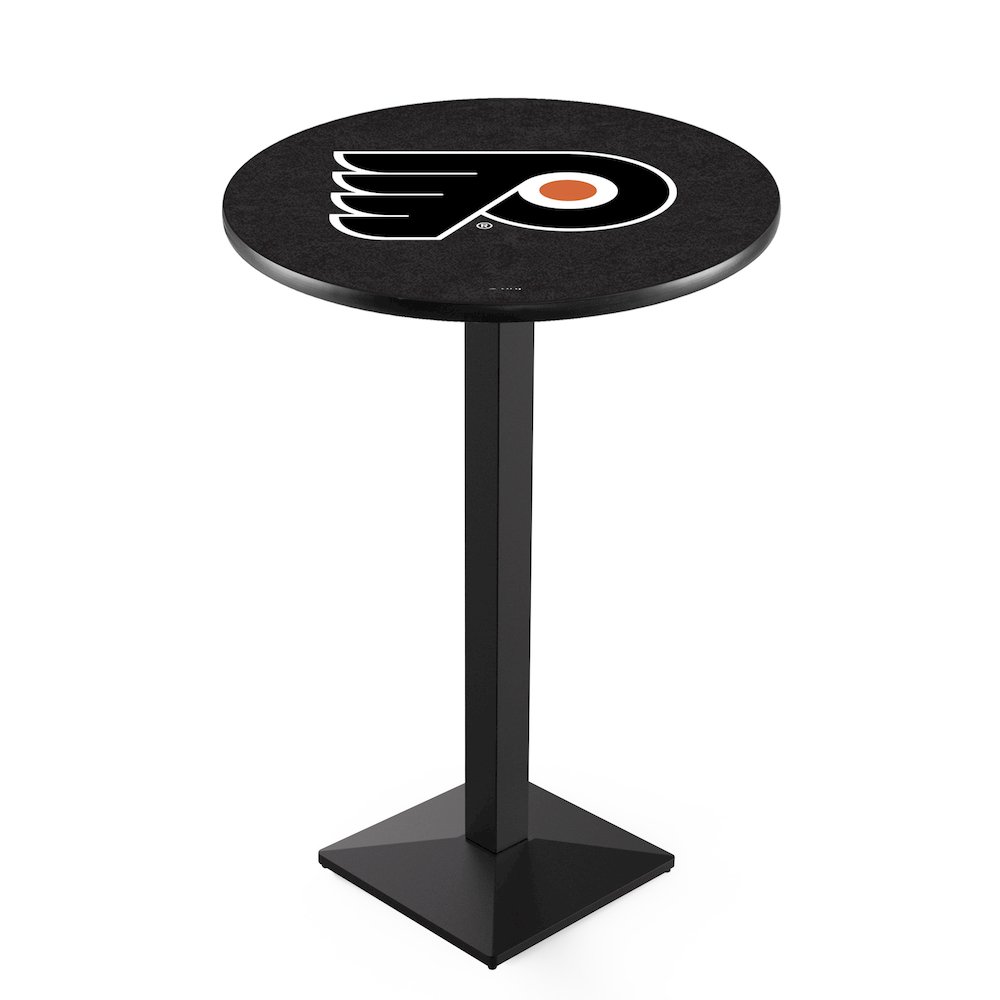 L217 Philadelphia Flyers (Orange Background) 42' Tall - 36' Top Pub Table w/ Black Wrinkle Finish (411). Picture 1