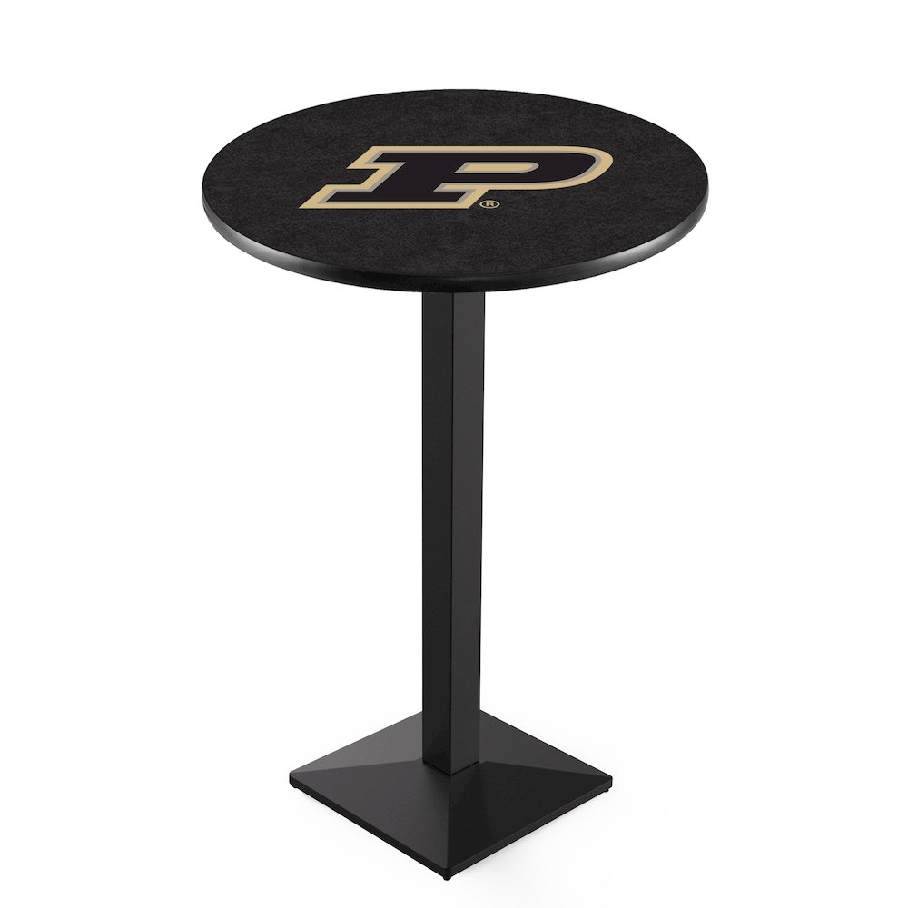 L217 Purdue 42" Tall - 36" Top Pub Table with Black Wrinkle Finish. Picture 1