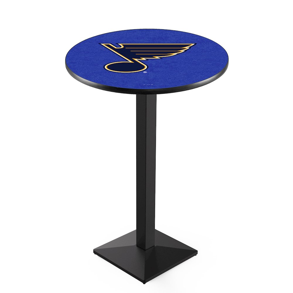 L217 St Louis Blues 42' Tall - 36' Top Pub Table w/ Black Wrinkle Finish (541). Picture 1