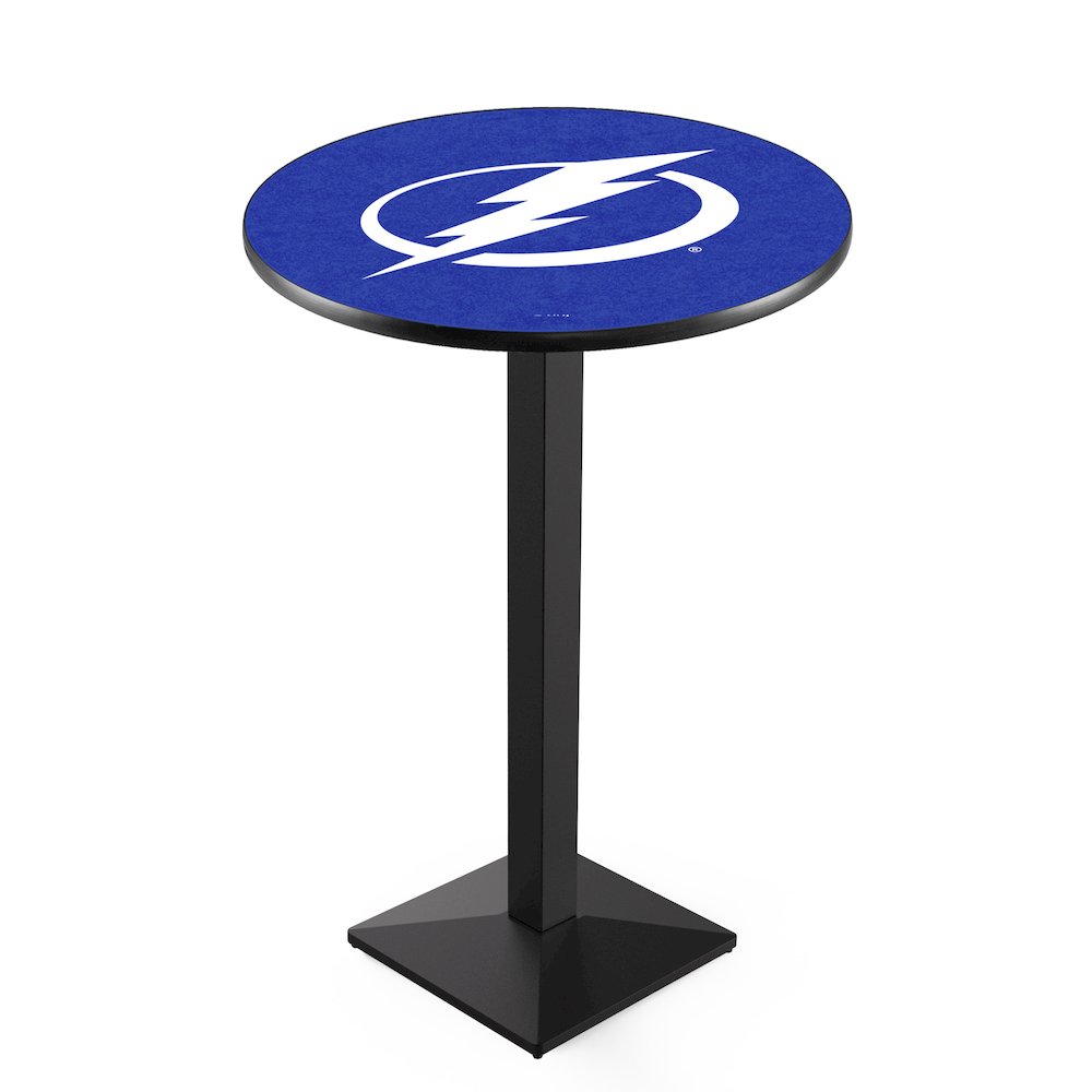 L217 Tampa Bay Lightning 42" Tall - 36" Top Pub Table with Black Wrinkle Finish (572). Picture 1