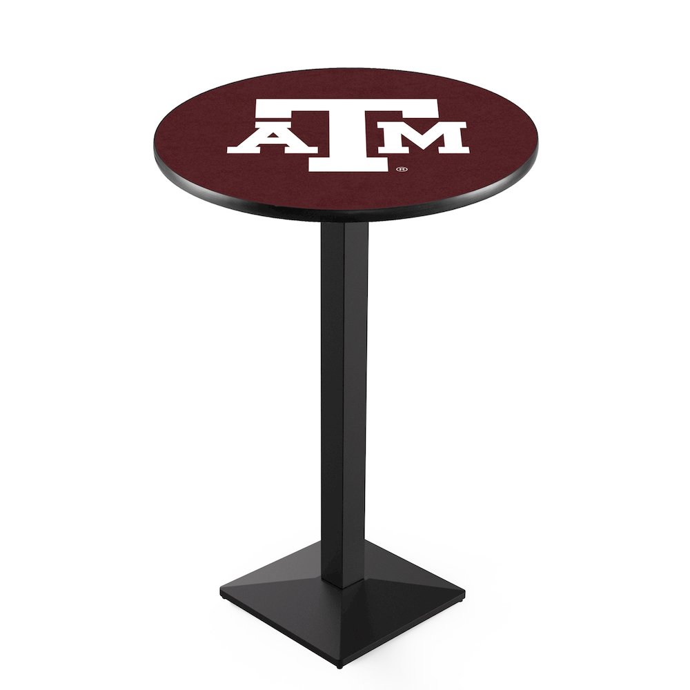 L217 Texas A&M 42' Tall - 36' Top Pub Table w/ Black Wrinkle Finish. Picture 1