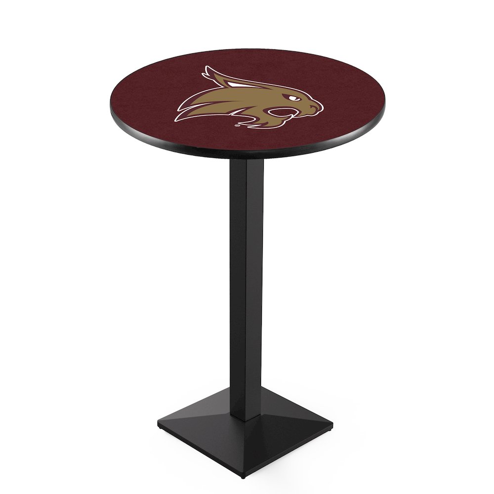L217 Texas State University 42' Tall - 36' Top Pub Table w/ Black Wrinkle Finish. Picture 1