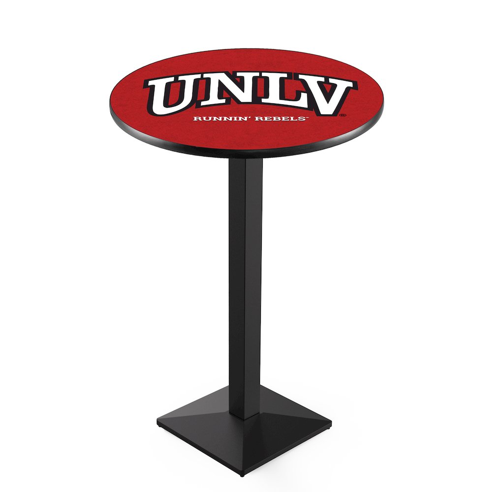 L217 University of Nevada Las Vegas 42" Tall - 36" Top Pub Table with Black Wrinkle Finish. Picture 1