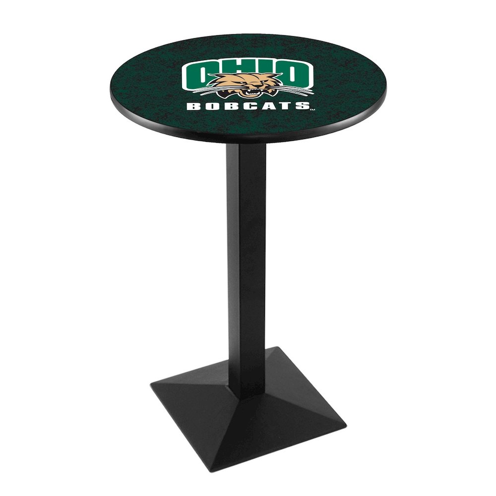 L217 Ohio University 42' Tall - 36' Top Pub Table w/ Black Wrinkle Finish. Picture 1