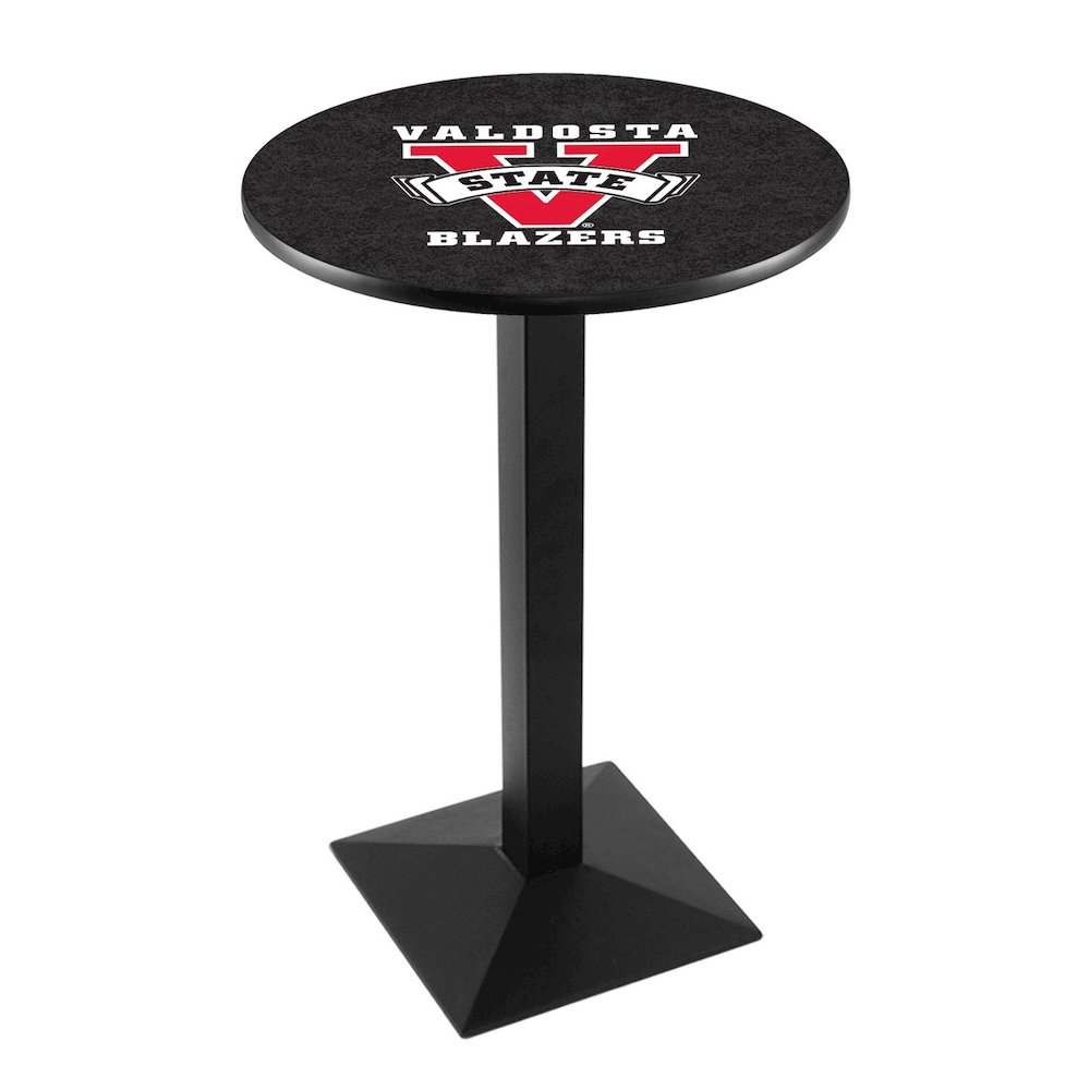 L217 Valdosta State University 42" Tall - 36" Top Pub Table with Black Wrinkle Finish. Picture 1