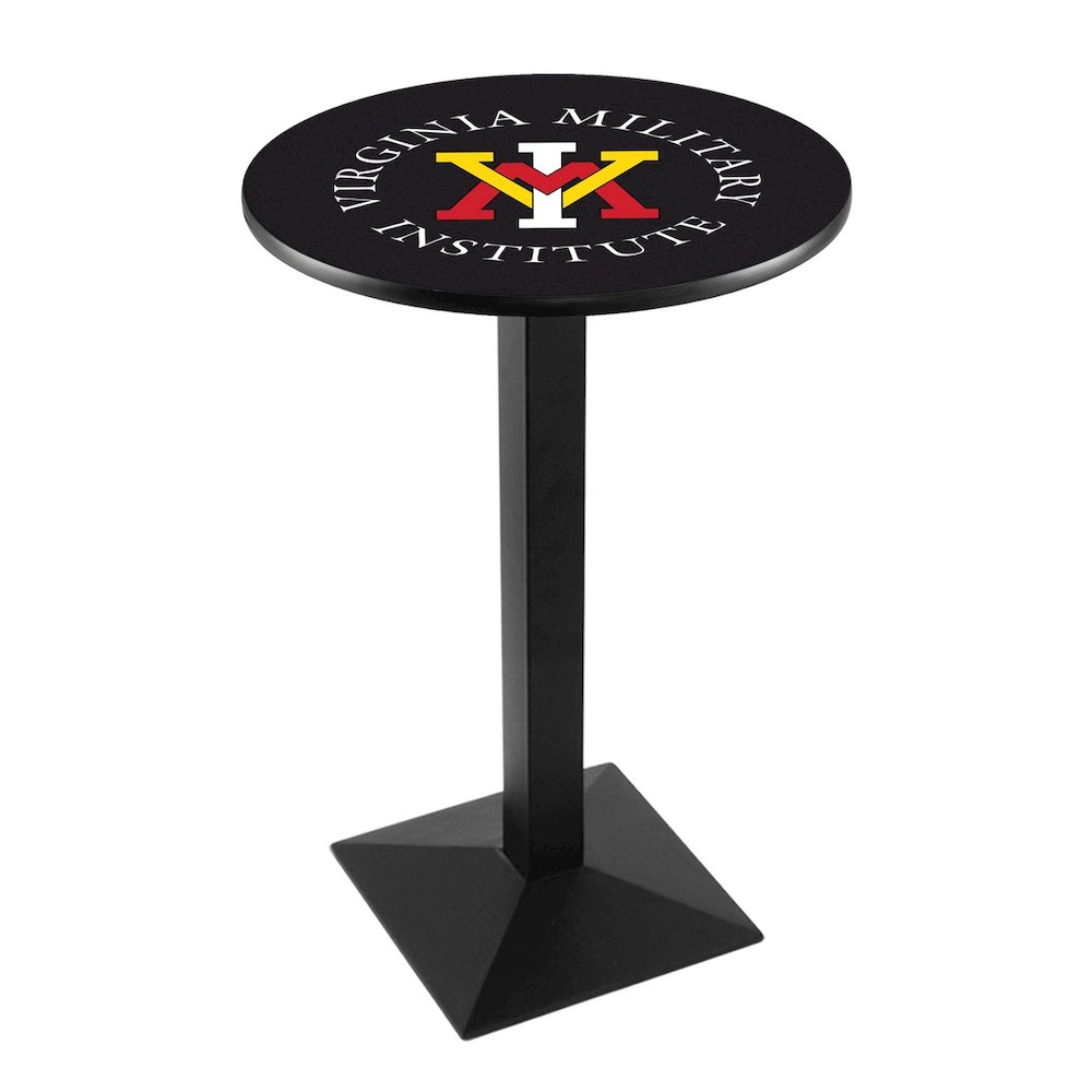 L217 Virginia Military Institute 42' Tall - 36' Top Pub Table w/ Black Wrinkle Finish. Picture 1