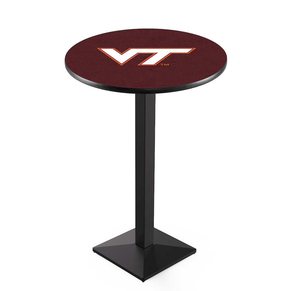 L217 Virginia Tech University 42' Tall - 36' Top Pub Table w/ Black Wrinkle Finish. Picture 1
