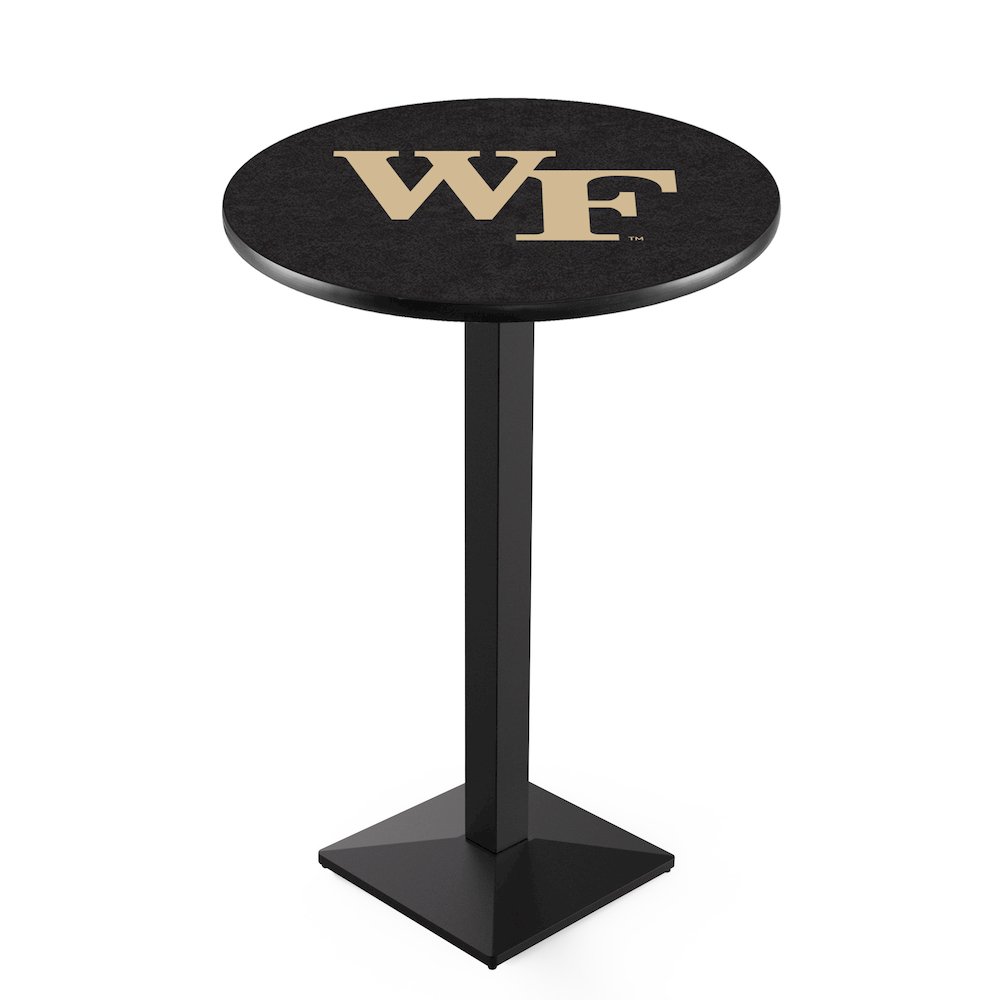 L217 Wake Forest University 42' Tall - 36' Top Pub Table w/ Black Wrinkle Finish. Picture 1