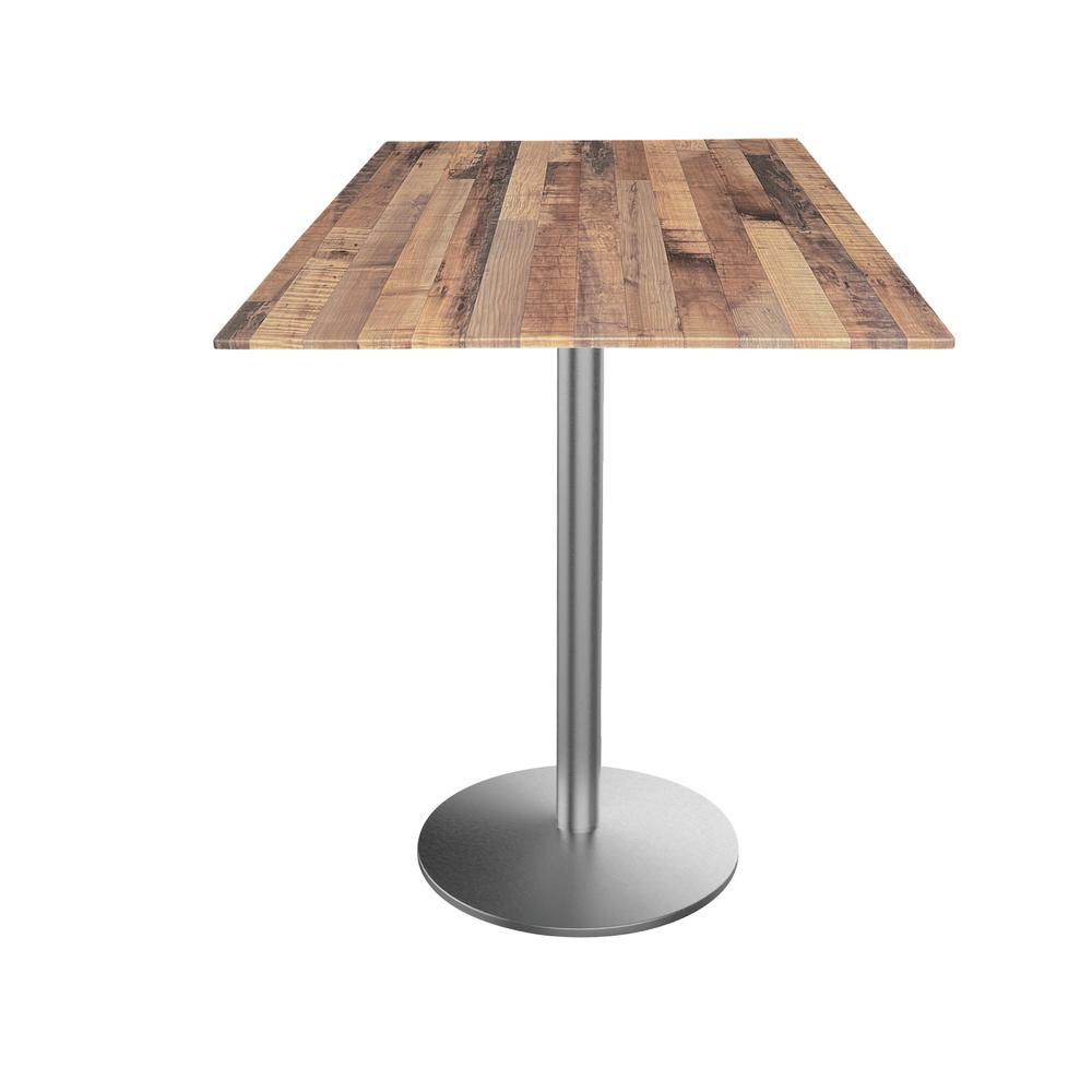 42" Tall OD214 Indoor/Outdoor All Season Table with 36" x 36" Square Rustic Top. Picture 1