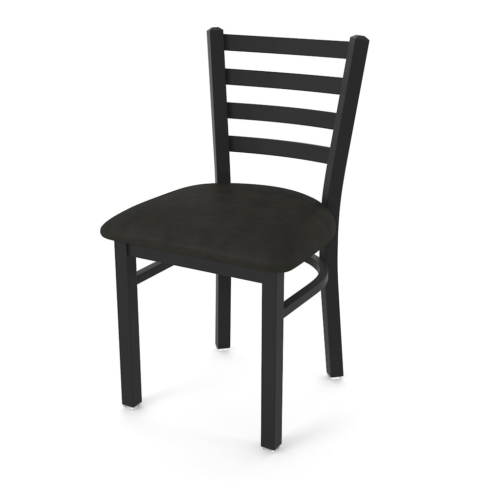 400 Jackie 18" Chair with Black Wrinkle Finish and Canter Espresso Seat. Picture 1