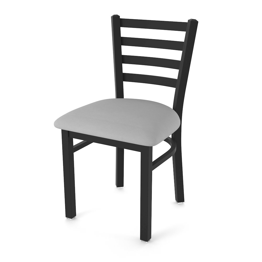 400 Jackie 18" Chair with Black Wrinkle Finish and Canter Folkstone Grey Seat. Picture 1