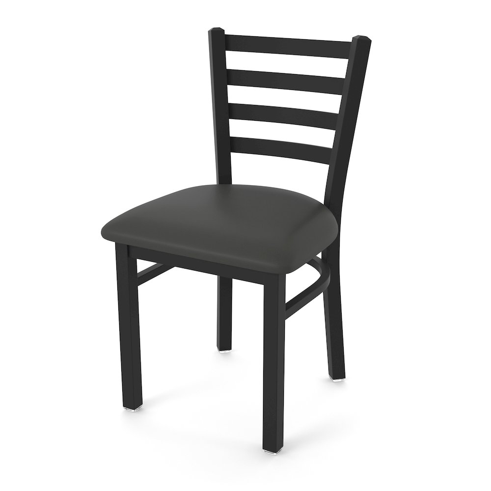 400 Jackie 18" Chair with Black Wrinkle Finish and Canter Iron Seat. Picture 1