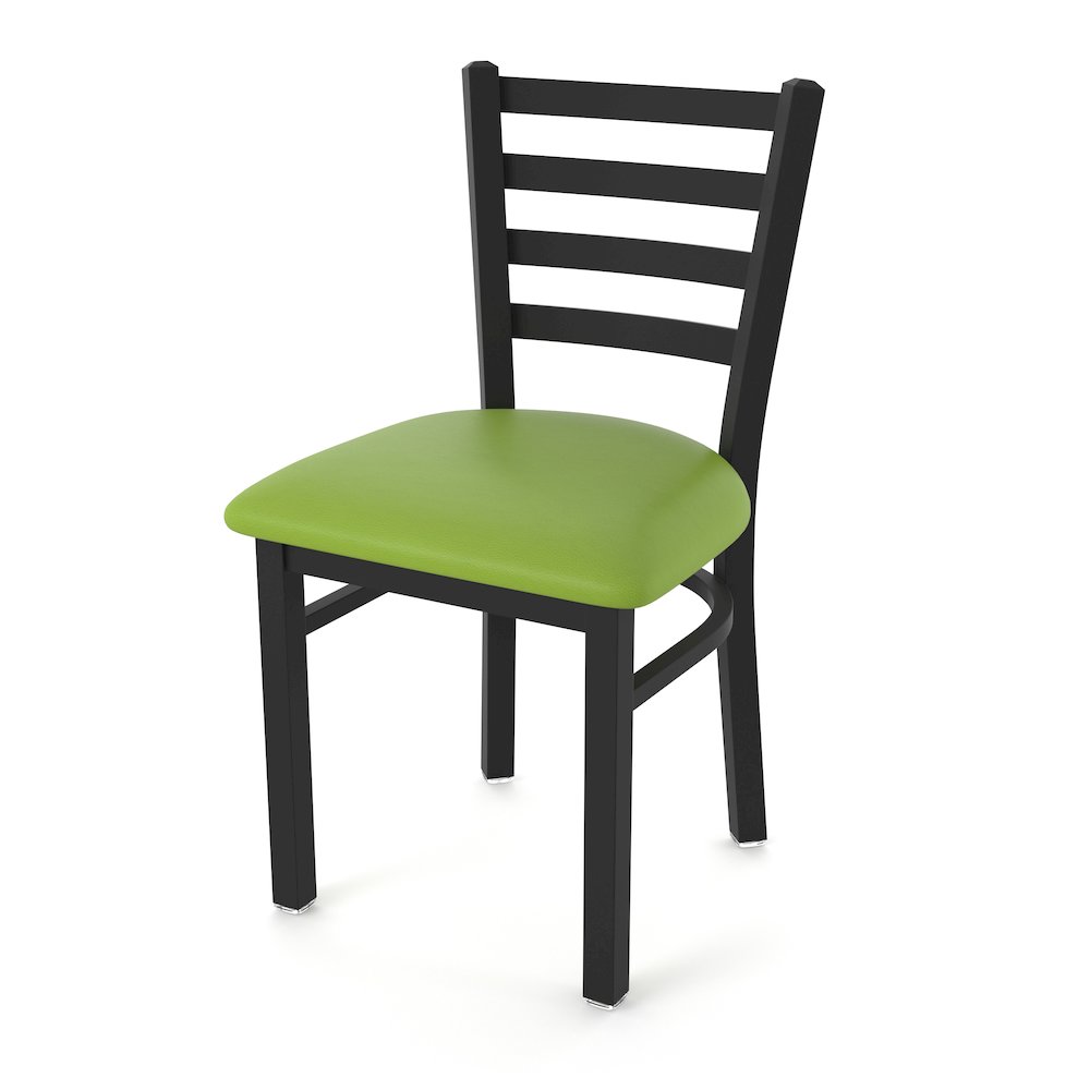 400 Jackie 18" Chair with Black Wrinkle Finish and Canter Kiwi Green Seat. Picture 1