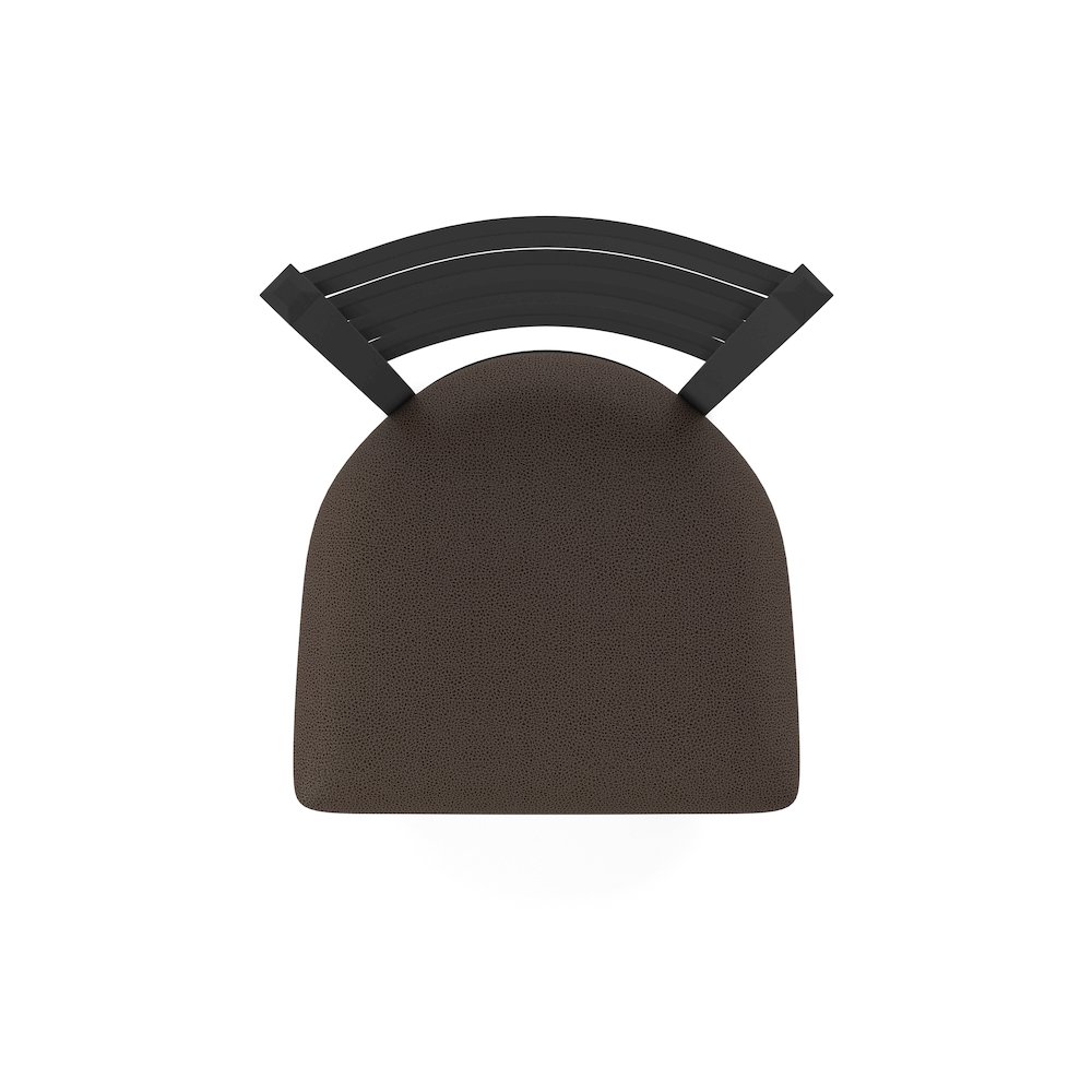 400 Jackie 18" Chair with Black Wrinkle Finish and Rein Coffee Seat. Picture 2