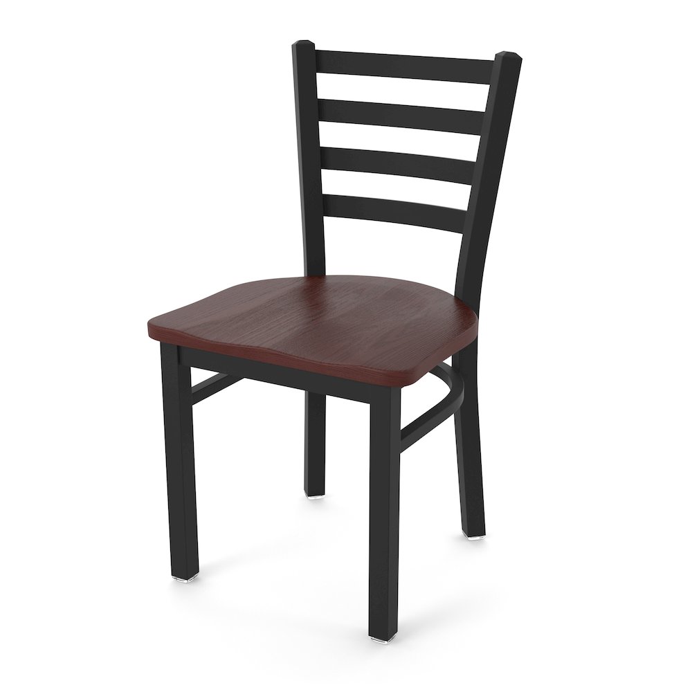 400 Jackie 18" Chair with Black Wrinkle Finish and Dark Cherry Oak Seat. Picture 1