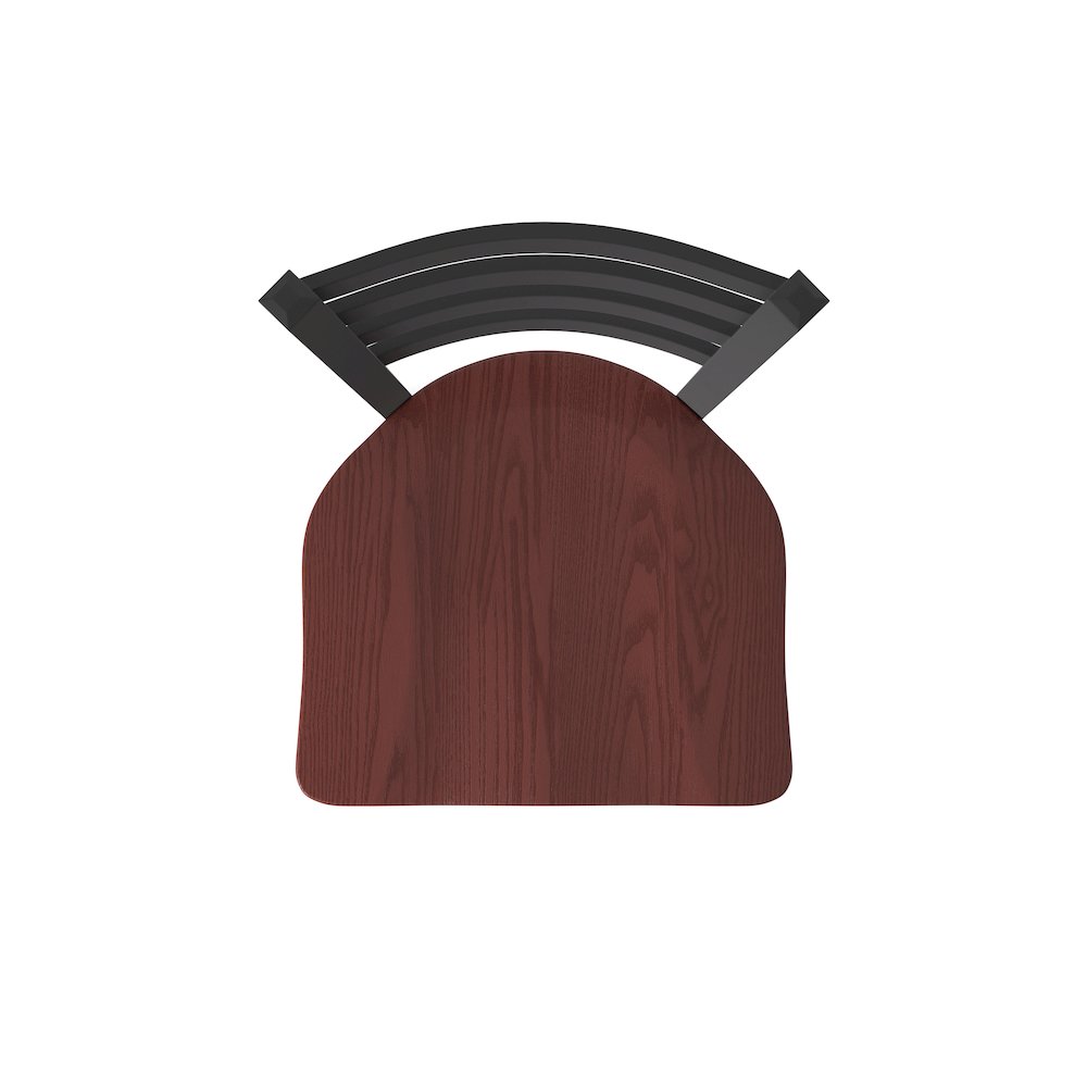 400 Jackie 18" Chair with Black Wrinkle Finish and Dark Cherry Oak Seat. Picture 2