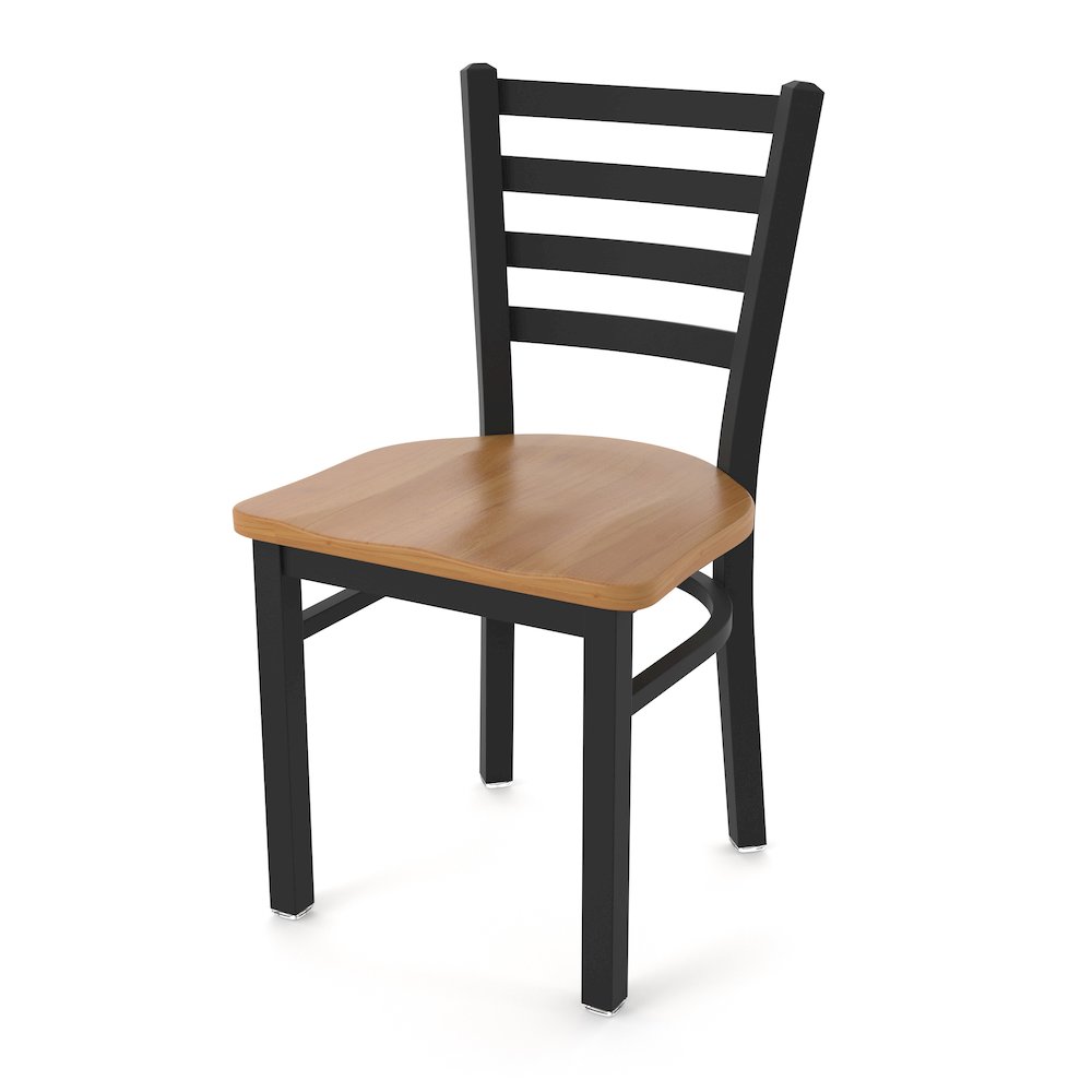 400 Jackie 18" Chair with Black Wrinkle Finish and Medium Maple Seat. Picture 1