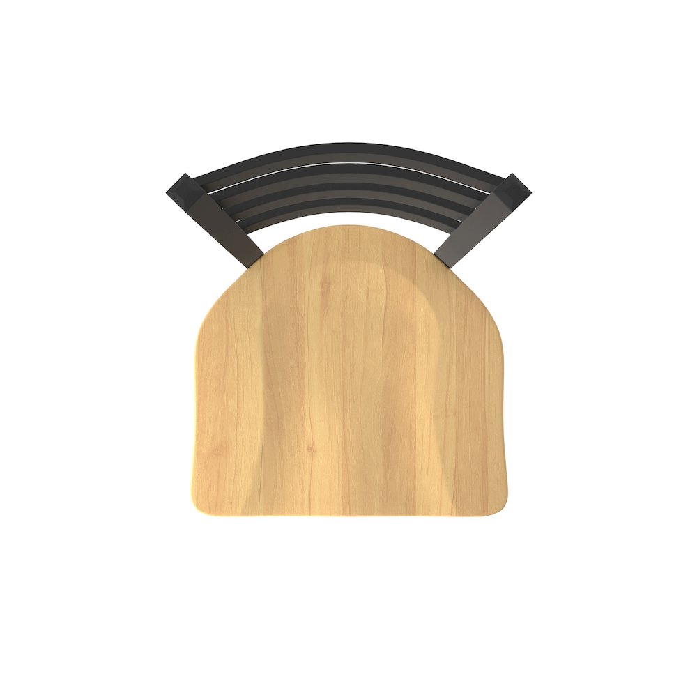 400 Jackie 18" Chair with Black Wrinkle Finish and Natural Maple Seat. Picture 2