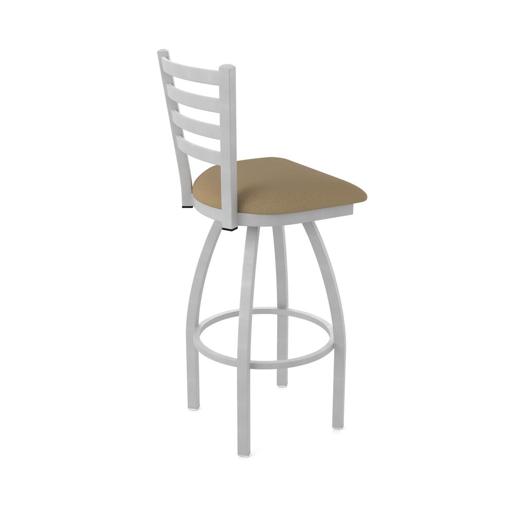 410 Jackie 36" Swivel Bar Stool with Anodized Nickel Finish and Canter Thatch Seat. Picture 2