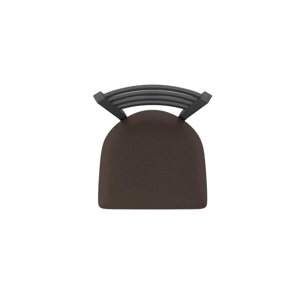 410 Jackie 36" Swivel Bar Stool with Pewter Finish and Rein Coffee Seat. Picture 3