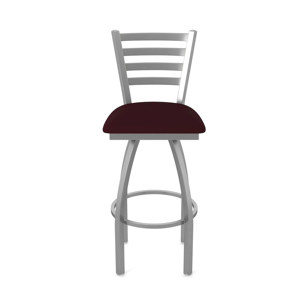 410 Jackie Stainless Steel 36" Swivel Bar Stool with Canter Bordeaux Seat. Picture 5
