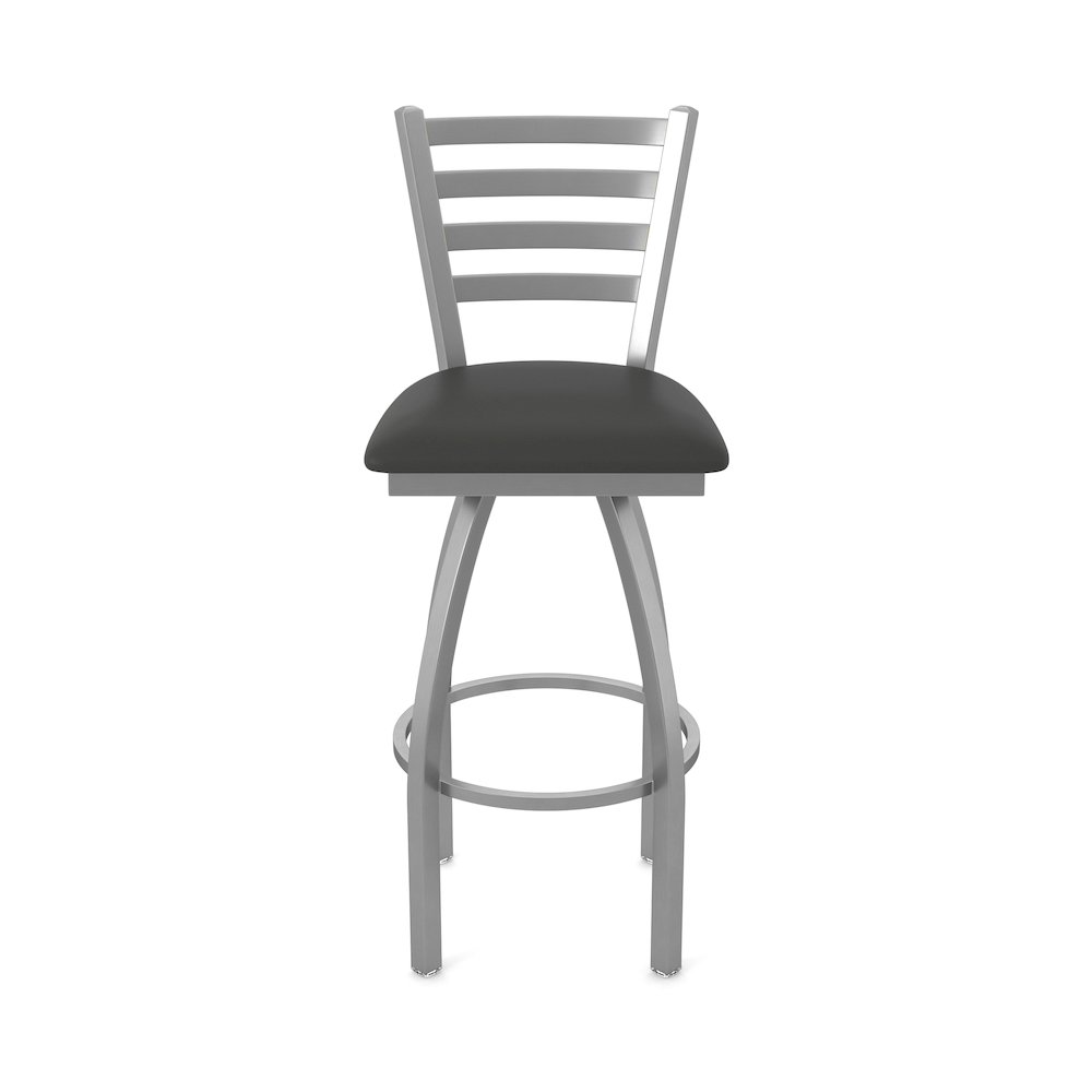 410 Jackie Stainless Steel 36" Swivel Bar Stool with Canter Iron Seat. Picture 5