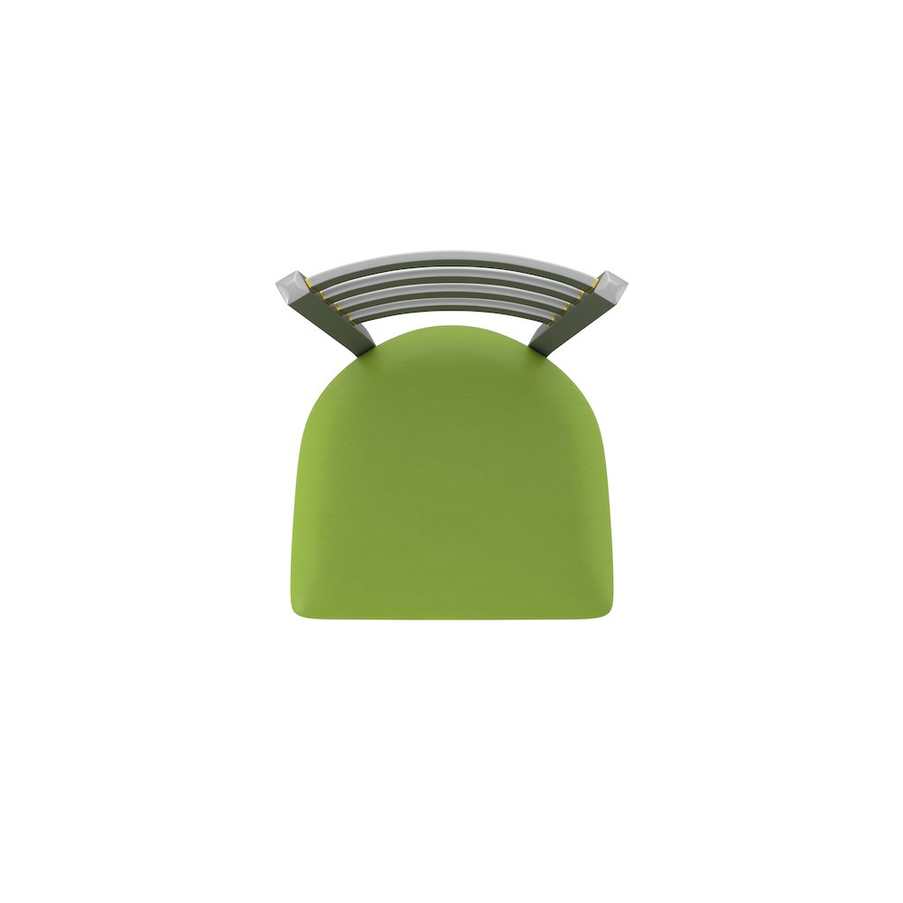 410 Jackie Stainless Steel 25" Swivel Counter Stool with Canter Kiwi Green Seat. Picture 3