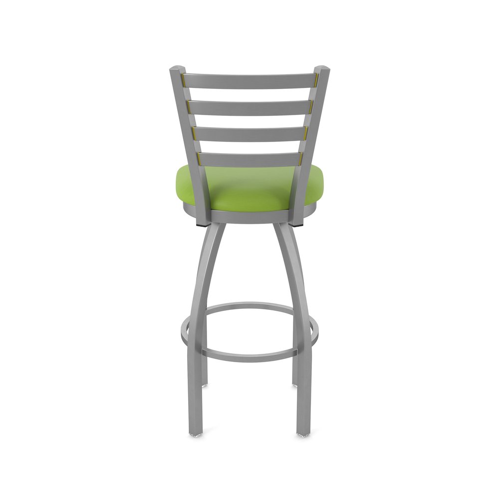 410 Jackie Stainless Steel 36" Swivel Bar Stool with Canter Kiwi Green Seat. Picture 6