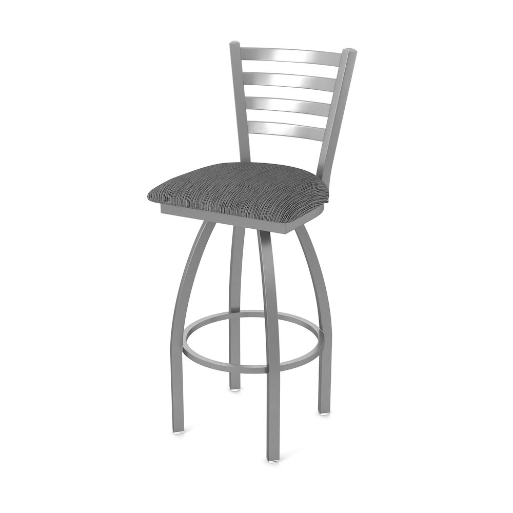 410 Jackie Stainless Steel 25" Swivel Counter Stool with Graph Coal Seat. Picture 1
