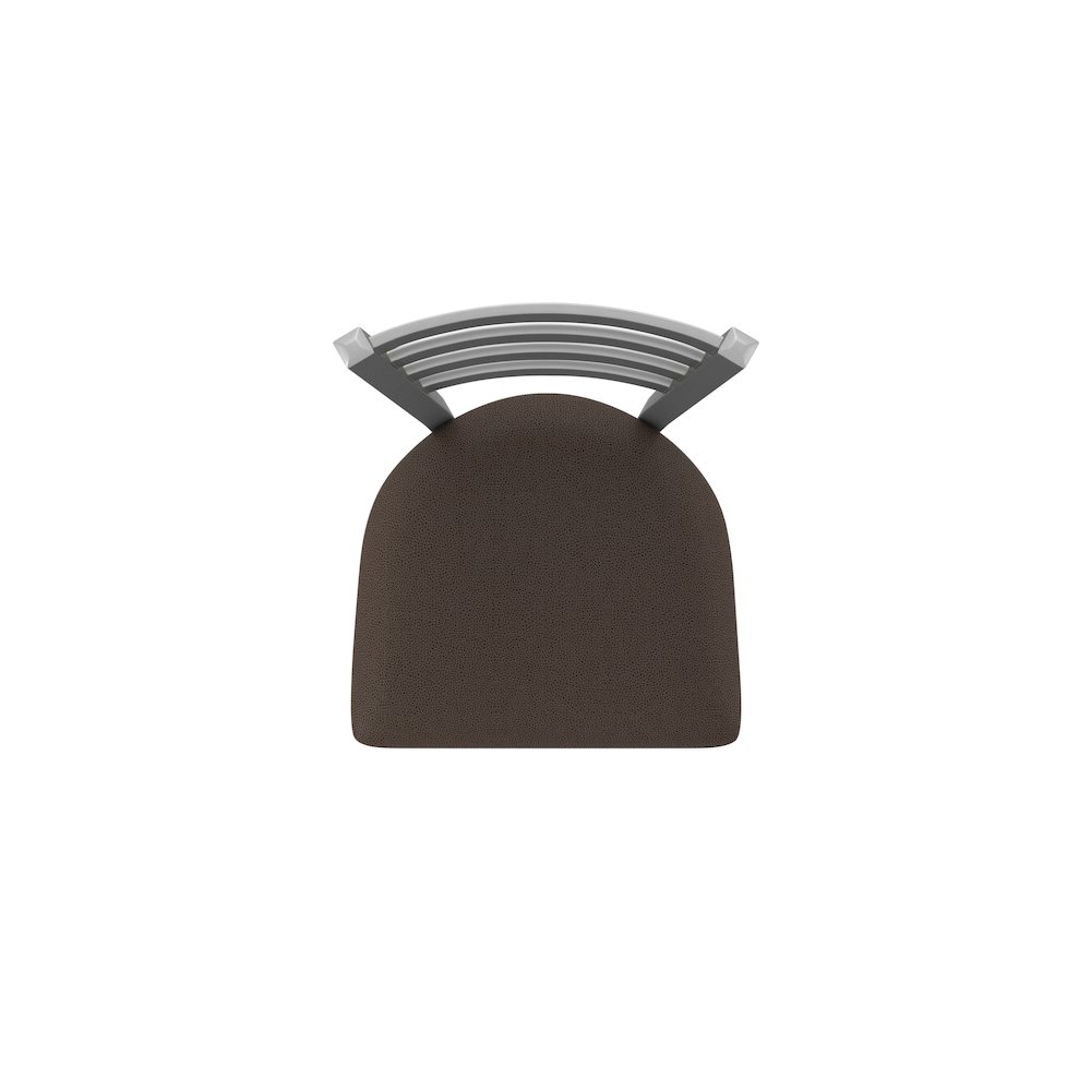 410 Jackie Stainless Steel 25" Swivel Counter Stool with Rein Coffee Seat. Picture 3