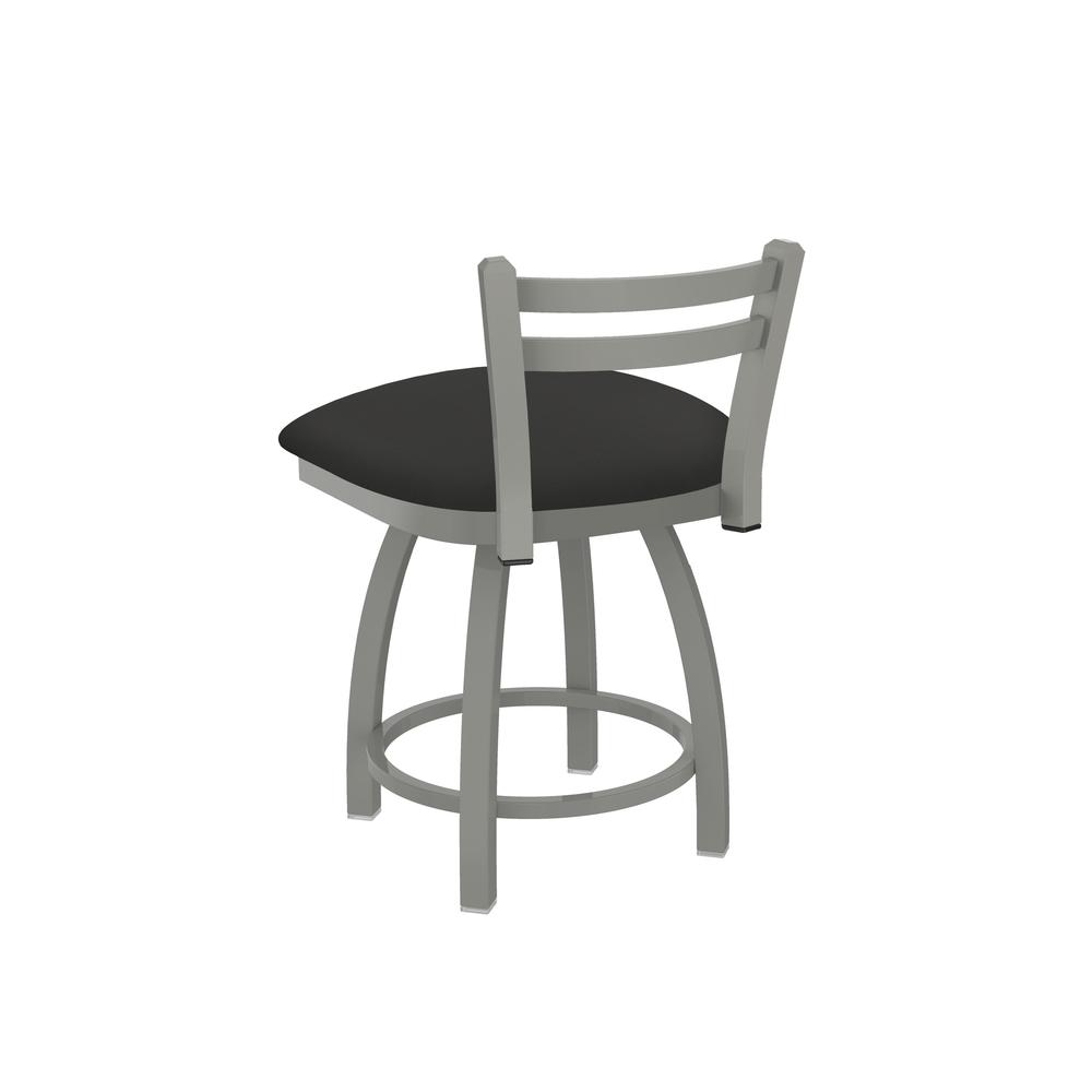 411 Jackie 18" Low Back Swivel Vanity Stool with Anodized Nickel Finish and Canter Iron Seat. Picture 2