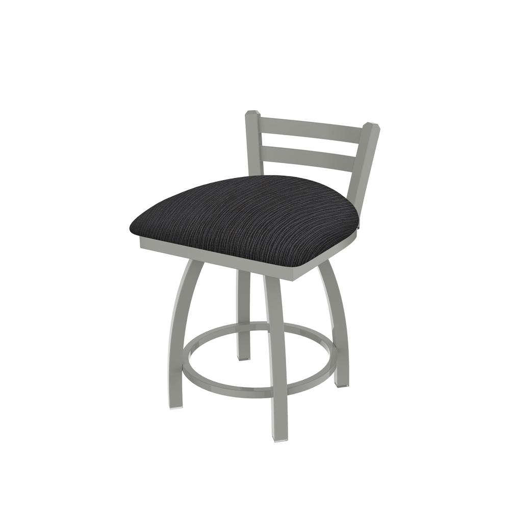 411 Jackie 18" Low Back Swivel Vanity Stool with Anodized Nickel Finish and Graph Anchor Seat. Picture 1