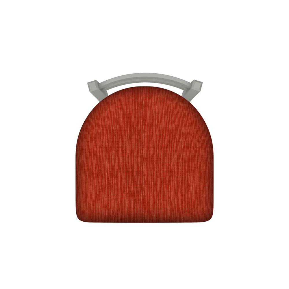 411 Jackie 18" Low Back Swivel Vanity Stool with Anodized Nickel Finish and Graph Poppy Seat. Picture 3