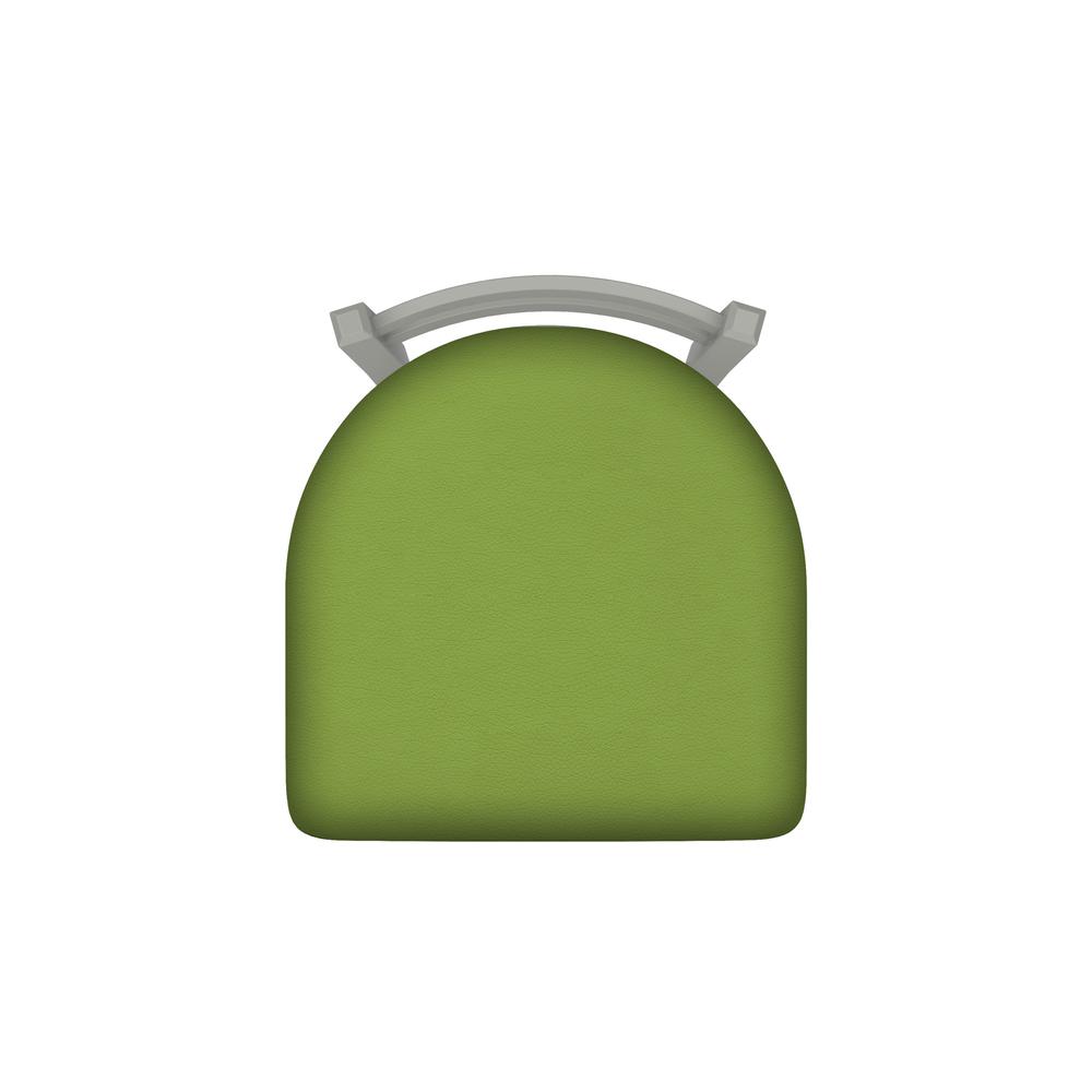 411 Jackie 30" Low Back Swivel Bar Stool with Anodized Nickel Finish and Canter Kiwi Green Seat. Picture 3