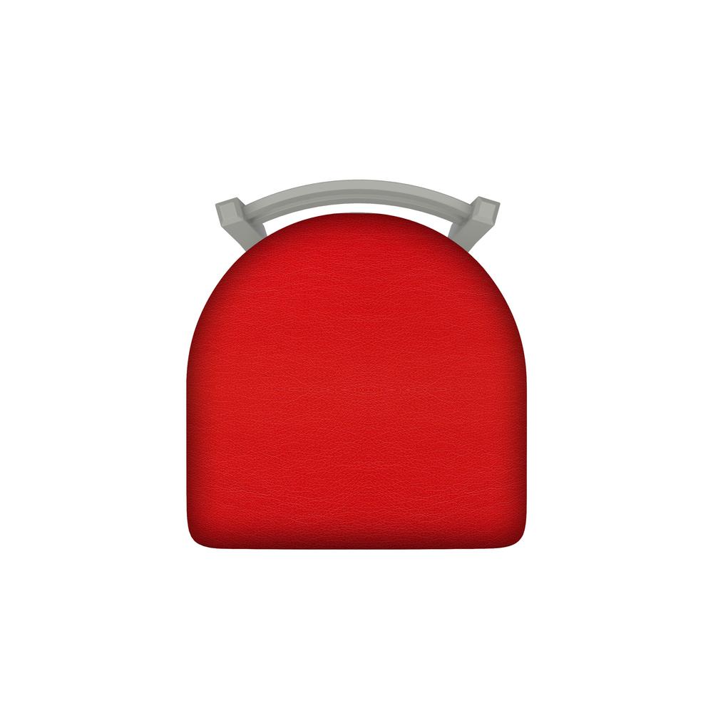 411 Jackie 30" Low Back Swivel Bar Stool with Anodized Nickel Finish and Canter Red Seat. Picture 3