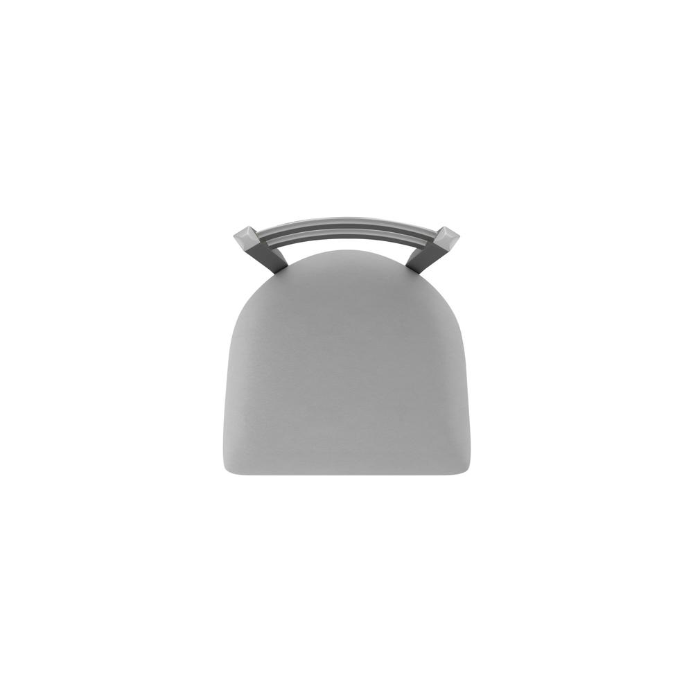 411 Jackie Low Back Stainless Steel 25" Swivel Counter Stool with Canter Folkstone Grey Seat. Picture 3