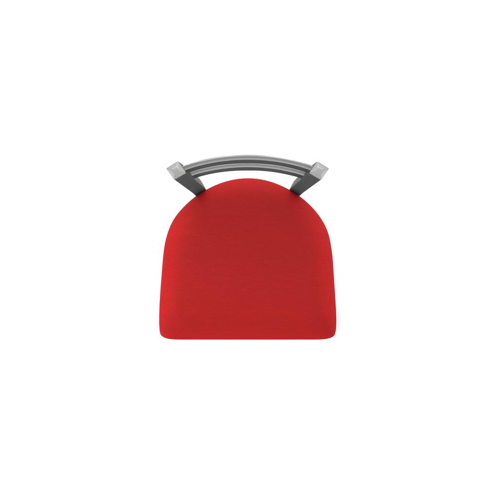 411 Jackie Low Back Stainless Steel 25" Swivel Counter Stool with Canter Red Seat. Picture 3