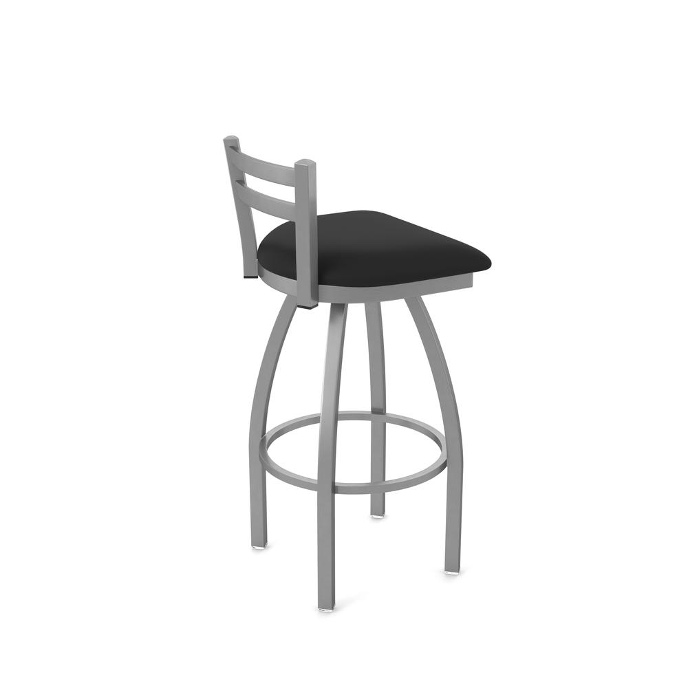 411 Jackie Low Back Stainless Steel 25" Swivel Counter Stool with Black Vinyl Seat. Picture 2