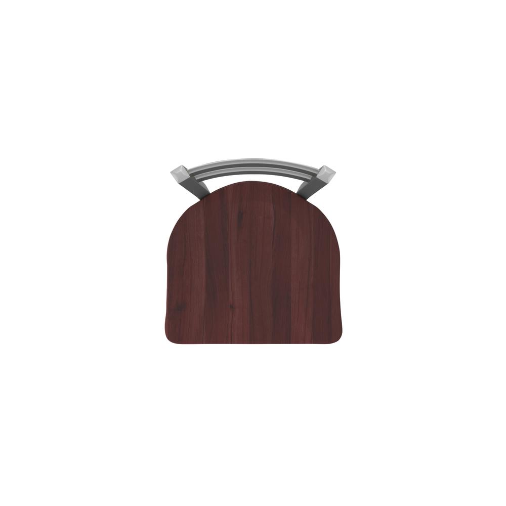 411 Jackie Low Back Stainless Steel 25" Swivel Counter Stool with Dark Cherry Maple Seat. Picture 3