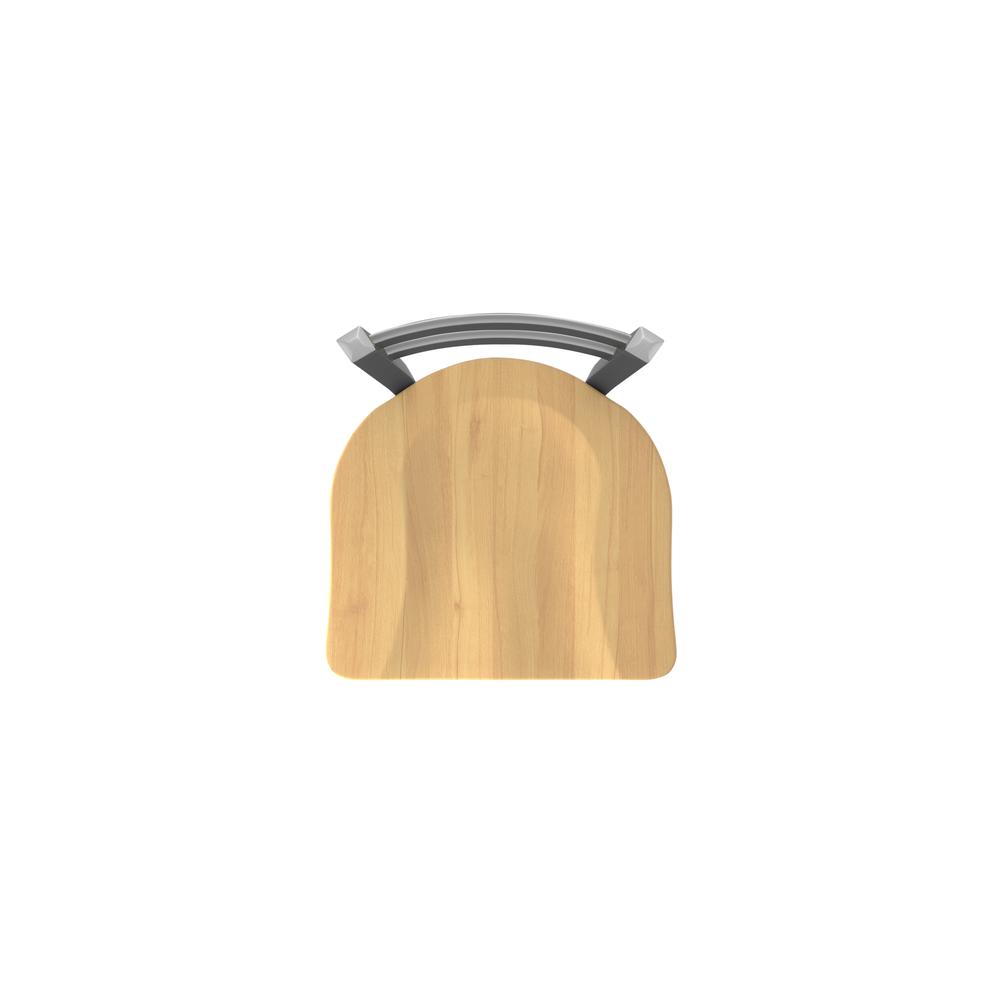 411 Jackie Low Back Stainless Steel 25" Swivel Counter Stool with Natural Maple Seat. Picture 3