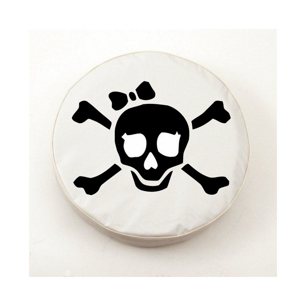 Pirate Girl (Black on White) Tire Cover. Picture 1