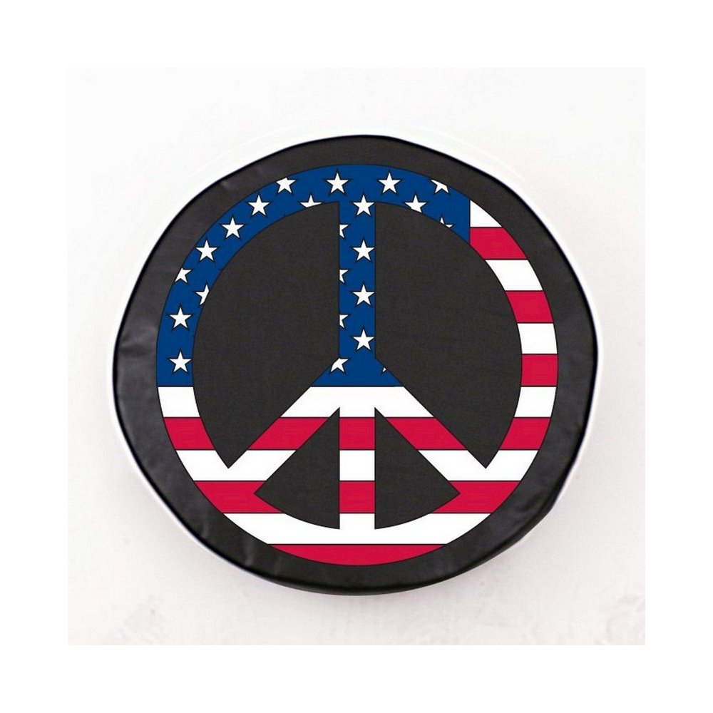 Pink Peace Sign Tire Cover. Picture 1