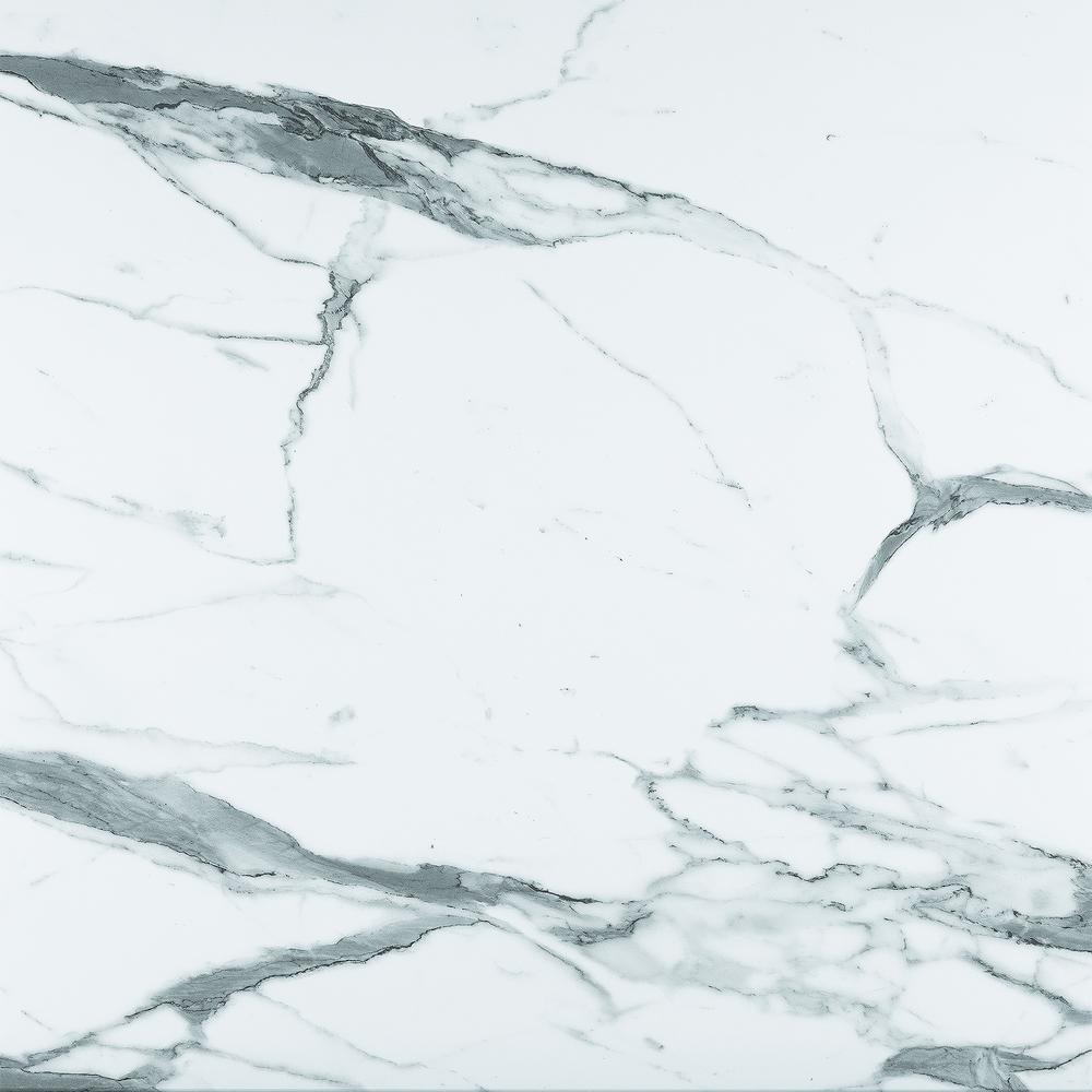 36" x 36" White Marble, Indoor/Outdoor All-Season EuroSlim Table Top. Picture 2