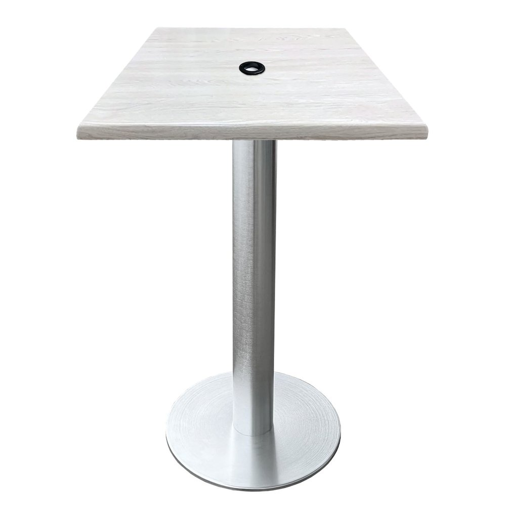 All-Season Table with 30" x 30" Square White Ash Top with Umbrella Hole. Picture 1