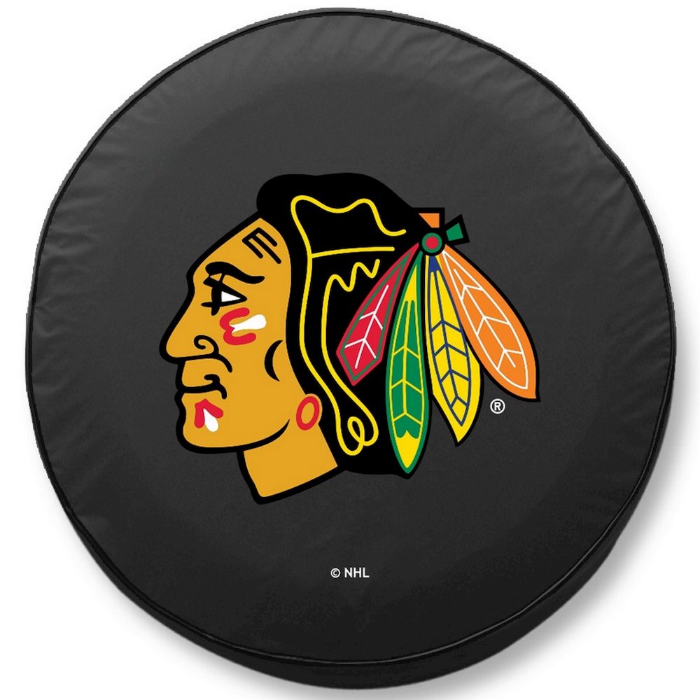 27 x 8 Chicago Blackhawks Tire Cover. Picture 1