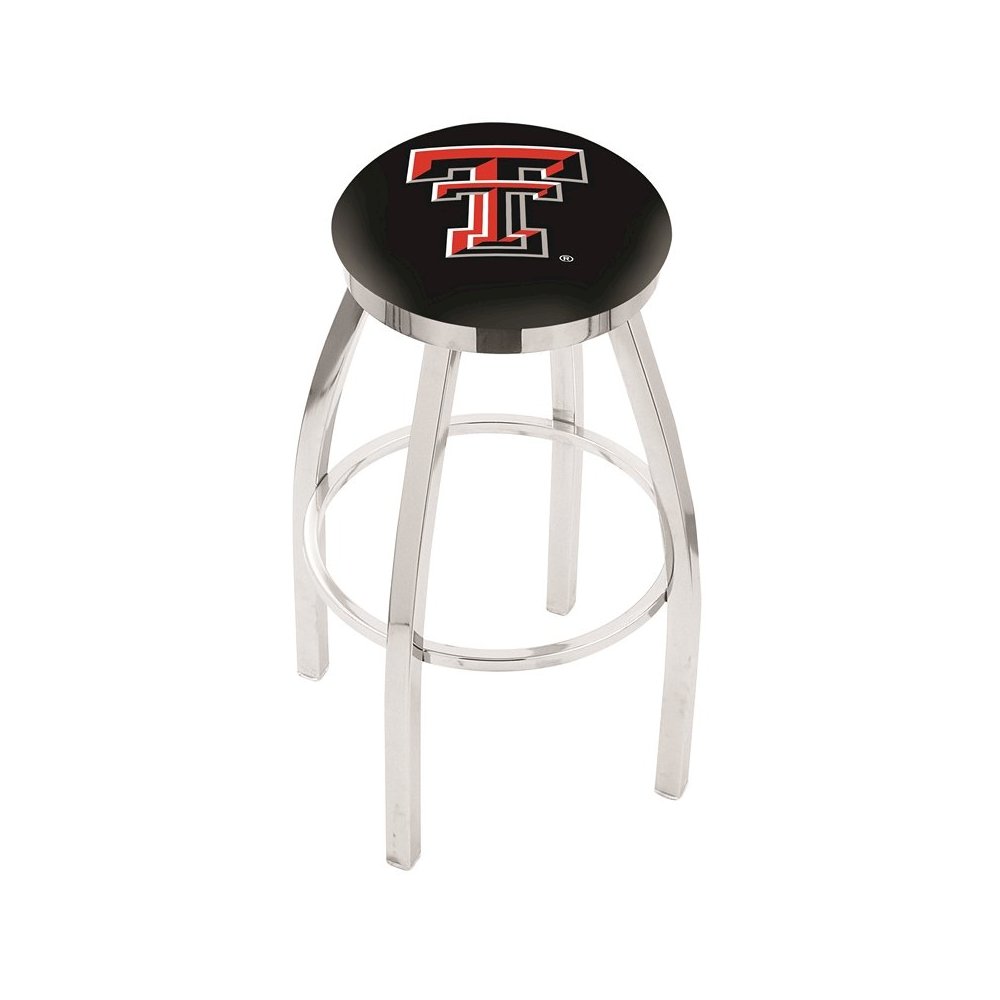 30" L8C2C - Chrome Texas Tech Swivel Bar Stool with Accent Ring by Holland Bar Stool Company. Picture 1