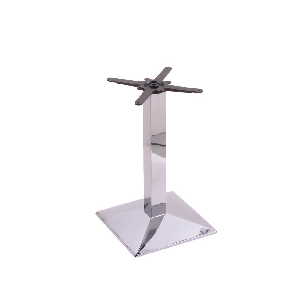 217 Chrome Cast Iron Table Height Base with Square Foot. Picture 1