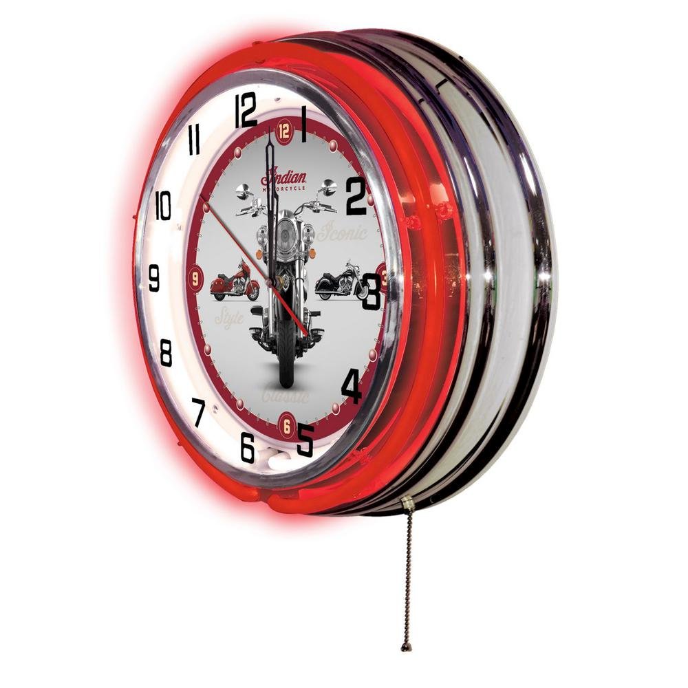 Indian Motorcycle Multi-Bike 19" Neon Clock. Picture 2