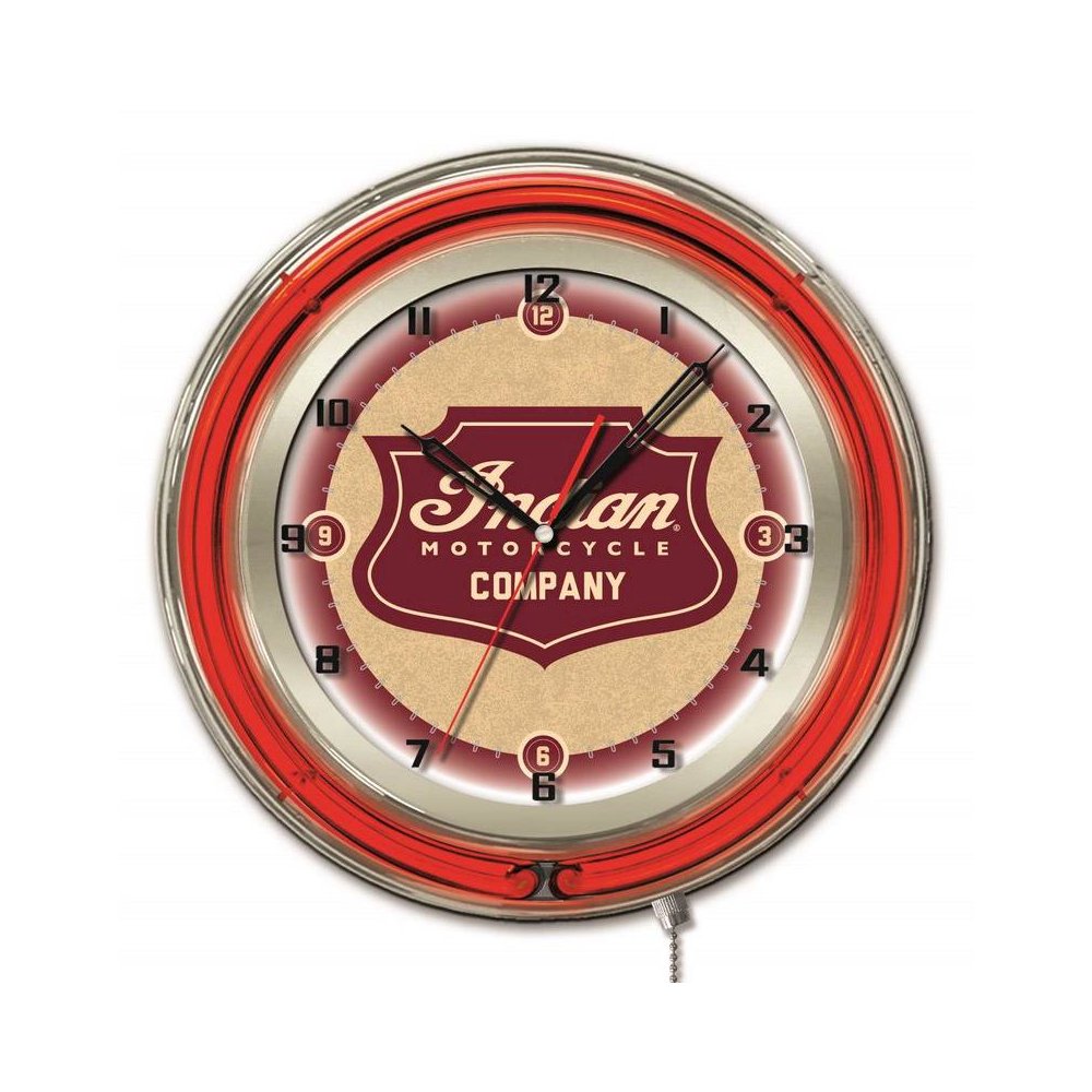 Indian Motorcycle Shield 19" Neon Clock. Picture 1