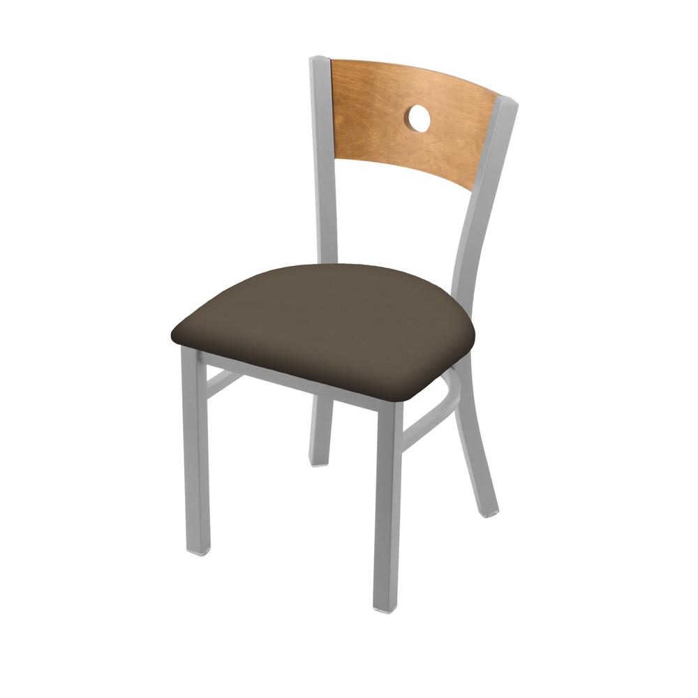 630 Voltaire 18" Chair with Anodized Nickel Finish, Medium Back, and Canter Earth Seat. Picture 1